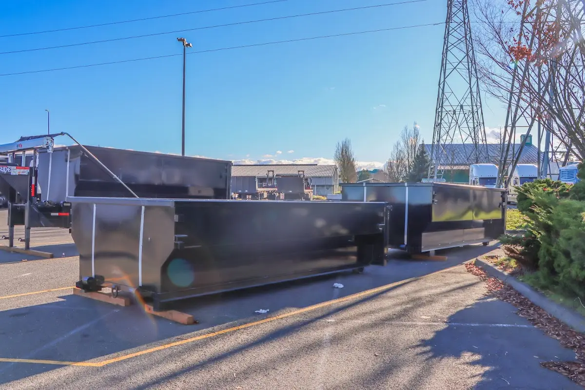 Roll-off dumpster ready for waste disposal at job site for Construction Dumpster Rental in Seminole
